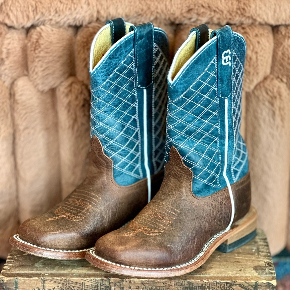 EUC Anderson Bean Bison Leather Boys Boots Size 11 Little Kid WORN ONCE